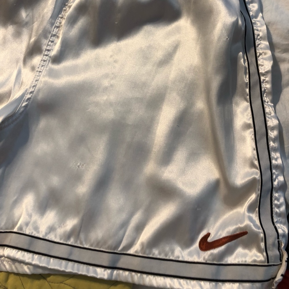 White satin Nike Shorts